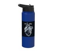 Anatomical Heart Barbed Wire Gothic Glass Stainless Steel Insulated Water Bottle