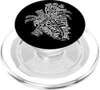 Anatomical Heart Medical White Word Cloud Line Art PopSockets PopGrip for MagSafe