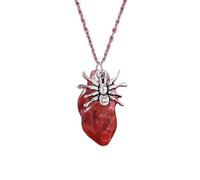 Anatomical Heart Organ Pendant Necklace Halloween Gothic Charm 3D Resin Blood Red Hearts Human Organs Medical Black Chain Necklace for Women Men Doctor Nurse Cosplay Party Fashion Jewelry Gifts, M
