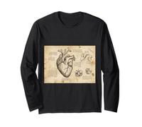 Anatomical Heart Sketch Da Vinci Vintage Medical Science Long Sleeve T-Shirt