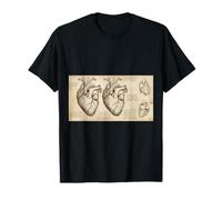 Anatomical Heart Sketch Da Vinci Vintage Medical Science T-Shirt