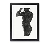 Anatomical Study Of A Man Vol.11 By Reijer Stolk Classic Painting Framed Print | A4 Black Framed Wall Art | Ready to Hang | Classic Historical Picture | Living Room Bedroom Lounge Office