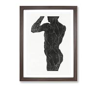 Anatomical Study Of A Man Vol.11 By Reijer Stolk Classic Painting Framed Print | A4 Walnut Framed Wall Art | Ready to Hang | Classic Historical Picture | Living Room Bedroom Lounge Office