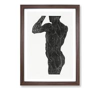 Anatomical Study of A Man Vol.11 by Reijer Stolk Framed Print | A2 Walnut Framed Wall Art | Ready to Hang | Modern Nature Picture | Living Room Bedroom Lounge Office