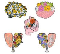 Anatomy Brooches 5pcs Alloy Decorative Lapel Pin for Women