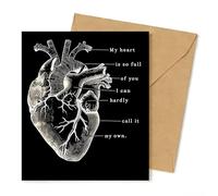 Anatomy Heart Love Card: Goth Anniversary Card with Kraft Envelope, 14cm*14cm