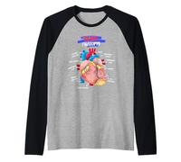 Anatomy Human Heart Anatomical Cardiac Heart Doctor Medical Raglan Baseball Tee