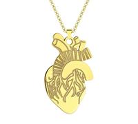 Anatomy Human Heart Pendant Necklace Doctor'S Jewelry Stainless Steel Necklace Jewelry