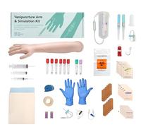 Anatomy Lab IV Practice Training Kit, 25 Piece Phlebotomy & Venipuncture Practice Simulation Arm Designed for Perfecting & Training Phlebotomy + Venipuncture + IV Procedures, Injection, Blood Drawing