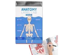 Anatomy Label Lab Workbook, Creative Human Anatomy Busy Book 100+ Full-Color Dry-Erase Pages, Physiology Study Tool for Medical School Students, Doctors, Nurses (Blue)