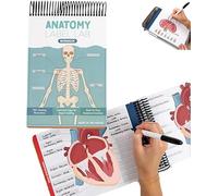 Anatomy Label Lab Workbook, Creative Human Anatomy Busy Book, Nurse Essentials Report Notebook, 100+ Full-Color Dry-Erase Pages, Physiology Study Tools for Medical Students, Nurses (Green,1pc)