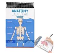 Anatomy Label Lab Workbook, Creative Human Anatomy Busy Book, Physiology Study Tools, 100+ Full-Color Dry-Erase Pages, for Medical School Students, Doctors, Nurses - Reusable (Blue)