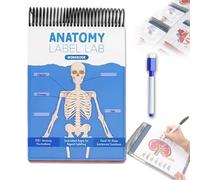 Anatomy Label Lab Workbook,Skeleton Body Structure Diagram for Learning,100+ Full Color Label-Lab Workbook for Medical School Students Doctors Nurses,Educational Student Study Supply (Blue)