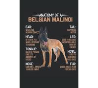 Anatomy of a Belgian Malinoi Funny Dogs Lover Gift: Journal / Notebook / Diary, 120 Blank Lined Pages, 6 x 9 inches, Matte Finish Cover, Great Gift For Kids And Adults