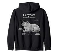 Anatomy Of A Capybara Funny Rodent Diagram Zip Hoodie