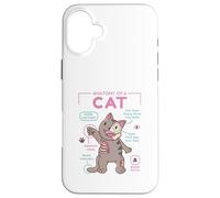 Anatomy Of A Cat Funny Infographic Grey Tabby Case for iPhone 16 Plus