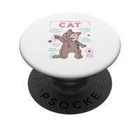 Anatomy Of A Cat Funny Infographic Grey Tabby PopSockets Adhesive PopGrip