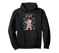 Anatomy Of A Cat Funny Infographic Grey Tabby Pullover Hoodie