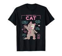 Anatomy of A Cat Funny Infographic Grey Tabby T-Shirt