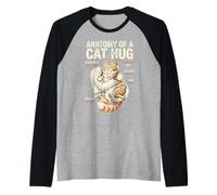 Anatomy of a Cat Hug Funny Feline Lover Cat Owner Raglan Baseball Tee
