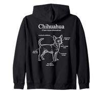 Anatomy Of A Chihuahua Funny Dog Diagram Zip Hoodie