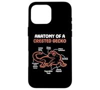 Anatomy Of A Crested Gecko! Pet Lizard Reptile Eyelash Gecko Case for iPhone 16 Pro Max