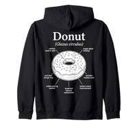Anatomy Of A Donut Funny Dessert Diagram Zip Hoodie