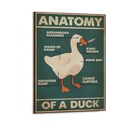Anatomy Of A Duck Retro Poster Restaurant Cafe Living Room Kitchen Bathroom Dining Room Decor, Bedroom Art, Wall Decor Living Room, Wall Art, Frameless 20x30inch