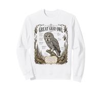 Anatomy of a Great Gray Owl Birdwatching Owls Wildlife Sweatshirt