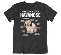 Anatomy of a Havanese Dog Cuba Bichon Dog Lover T Shirt Tee Mens Womens Gift New Black(Medium)