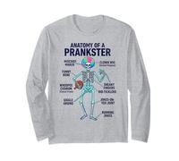 Anatomy of a Prankster Skeleton Funny Mischief Maker Long Sleeve T-Shirt