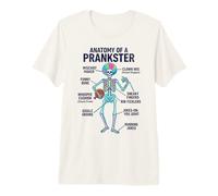Anatomy of a Prankster Skeleton Funny Mischief Maker Premium T-Shirt
