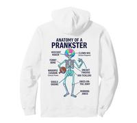 Anatomy of a Prankster Skeleton Funny Mischief Maker Pullover Hoodie
