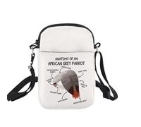 Anatomy Of An African Grey Parrot Crossbody Bag African Grey Parrot Gifts Funny Bird Gift Bird Lover Gifts Crossbody Purse