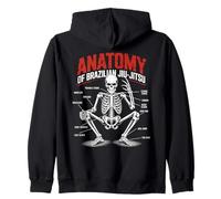 Anatomy Of Brazilian Jiu Jitsu Skeleton Choke Arm Bar Zip Hoodie