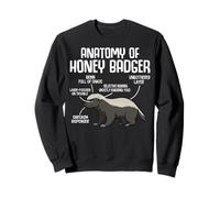 Anatomy of Honey Badger Wildlife Facts Diagram Sweatshirt