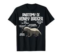 Anatomy of Honey Badger Wildlife Facts Diagram T-Shirt
