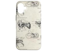 Anatomy of Human Ear Vintage Audiology Graphic Case for iPhone 16 Plus