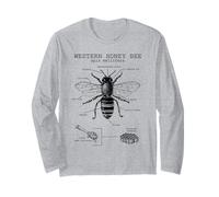 Anatomy of The Western Honeybee | Insect Biology Diagram Long Sleeve T-Shirt