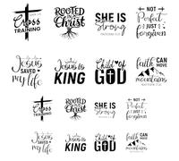 ANATTASOUL 16 Sheets Iron on Transfers for T-Shirts Faith Inspired DTF Transfers Ready to Press, Washable Iron on Decals for Lady Women Men Clothing Hat Bag Pillow DIY Crafts