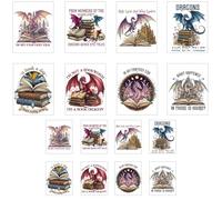 ANATTASOUL 16 Sheets Iron on Transfers for T-Shirts Fantasy Dragon and Books DTF Transfers Ready to Press, Washable Vinyl Iron on Patches for Women Clothing Hat Bag Pillow DIY Crafts Gifts