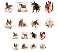 ANATTASOUL 16 Sheets Iron on Transfers for T-Shirts Flowers and Horses DTF Transfers Ready to Press, Washable Vinyl Heat Press Iron on Patches for Women Clothing Hat Bag Pillow DIY Crafts Gifts