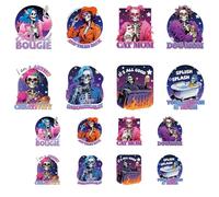 ANATTASOUL 16 Sheets Iron on Transfers for T-Shirts Skeleton and Death DTF Transfers Ready to Press, Washable Iron on Decals for Women Girls Clothing Hat Bag Pillow DIY Crafts