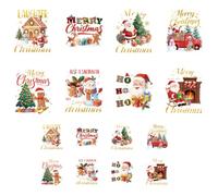 ANATTASOUL 16 Sheets Xmas Iron on Transfers for T-Shirts Santa Claus and Christmas Tree DTF Transfers Ready to Press, Washable Iron on Patches for Women Girls Clothing Hat Bag Pillow DIY Crafts Gifts