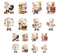ANATTASOUL 16Pcs Dwarf Chef Iron on Transfers for T-Shirts DIY Craft
