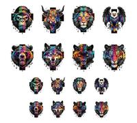 ANATTASOUL 16Pcs Ferocious Animals Iron on Transfers for T-Shirts DIY Craft | 7.0"*8.6",DTF Transfers Ready to Press,Vinyl,Heat Transfer Stickers,Iron on Patches for Women Clothing Hat Bag Pillow Gifts