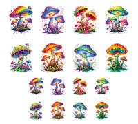 ANATTASOUL 16Pcs Mushrooms Iron on Transfers for T-Shirts DIY Craft