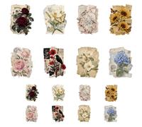 ANATTASOUL 16Pcs Vintage Floral Iron on Transfers for T-Shirts DIY Craft | 7.0"*8.6",DTF Transfers Ready to Press,Vinyl,Heat Transfer Stickers,Iron on Patches for Women Clothing Hat Bag Pillow Gifts
