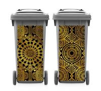 ANATTASOUL 2 Sheets Spring Wheelie Bin Stickers Abstract Textures Waterproof Dustbin Covers Decor, 14.9"x 32.2" Adhesive Large Funny Decal for Bins, Fridge, Wall, Garden Outdoor, Indoor Decoration