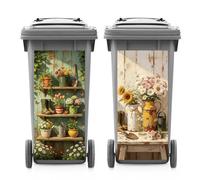 ANATTASOUL 2 Sheets Wheelie Bin Sticker Gardening Planting and Potted Plants Waterproof Dustbin Covers Decor, 14.9"x 32.2" Adhesive Large Decal for Bins, Fridge, Wall Outdoor, Indoor Decoration